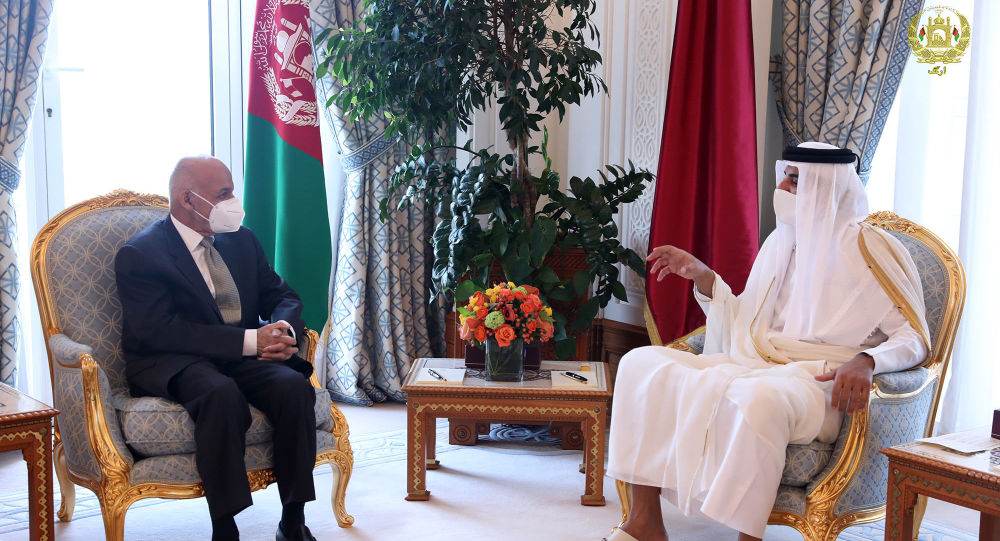  غنی با امیر قطر در دوحه دیدار کرد